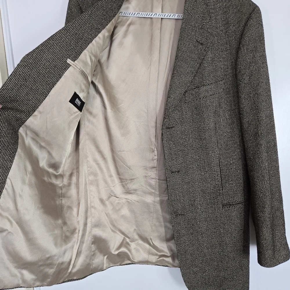 Vtg Hugo Boss Mens Sport‎ Coat 40T Einstein Cashmere Wool Suit Blazer Casual